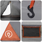 Trekkingzelt Grau und Orange 4-Personen