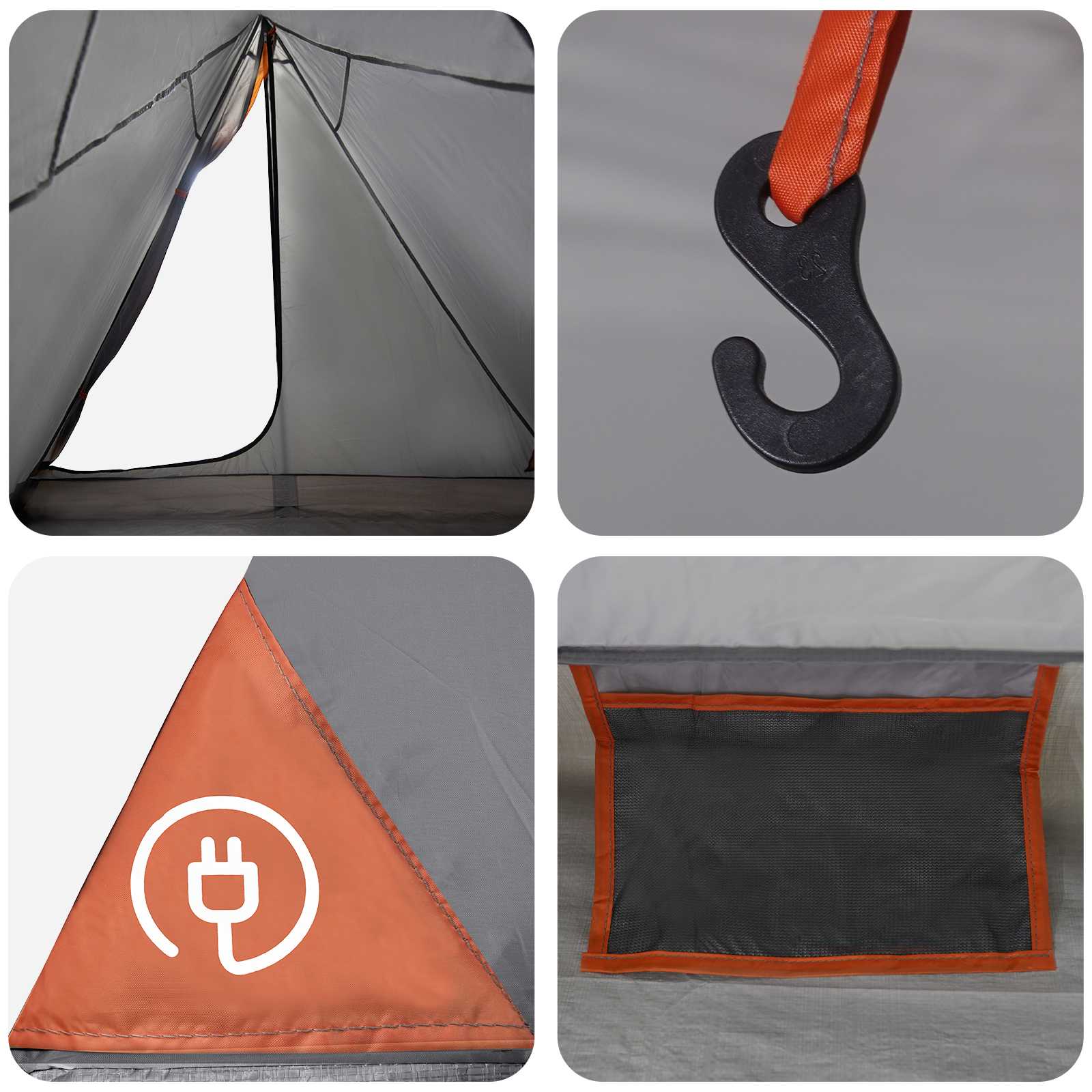 Trekkingzelt Grau und Orange 2-Personen