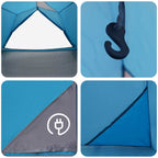 Tunnelzelt Blau 4-Personen 185T Polyester mit PU-Beschichtung