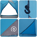 Tunnelzelt Blau 2-Personen 185T Polyester mit PU-Beschichtung
