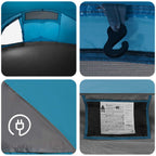 Trekkingzelt Blau 4-Personen 185T Polyester mit PU-Beschichtung