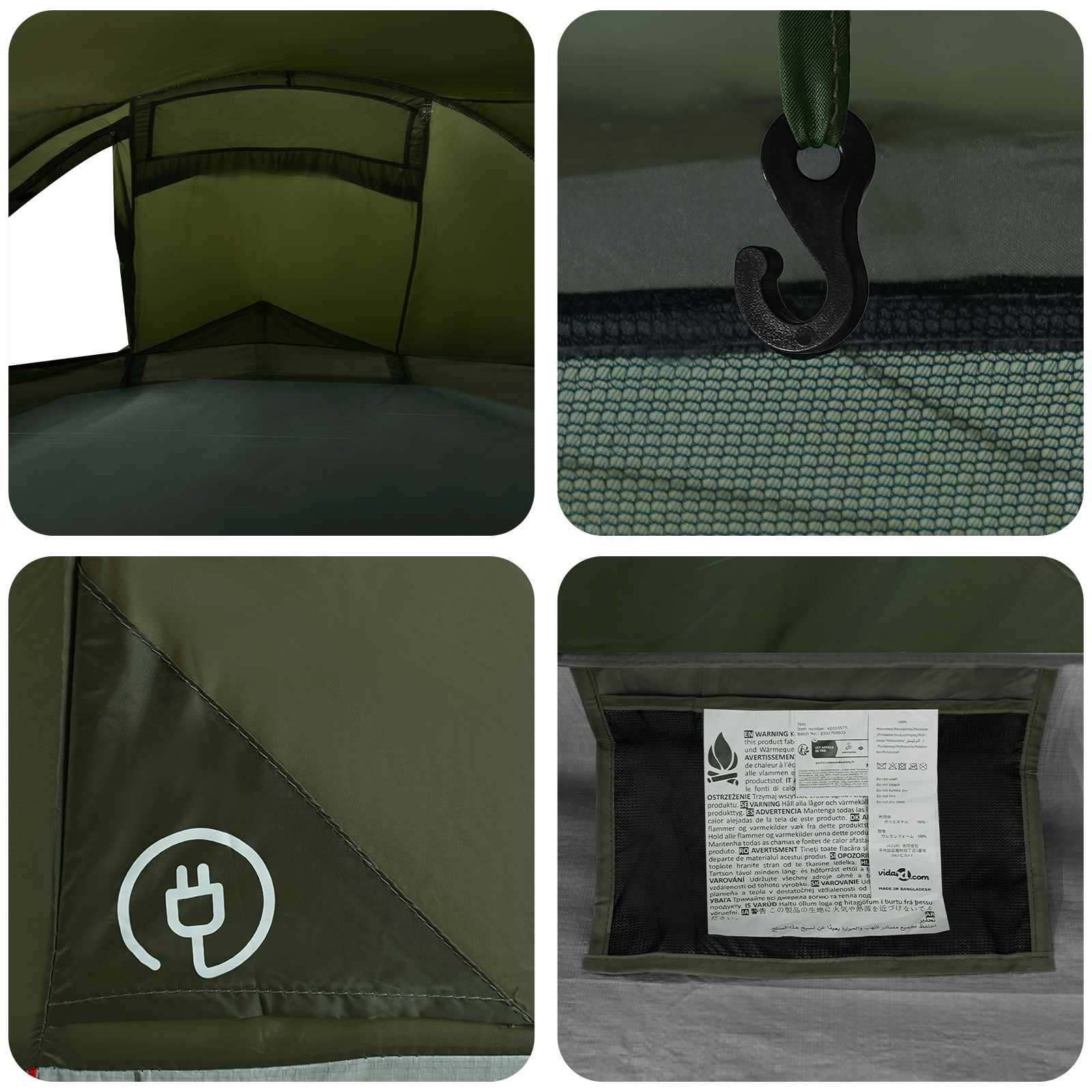 Trekkingzelt Olive Grün 4-Personen