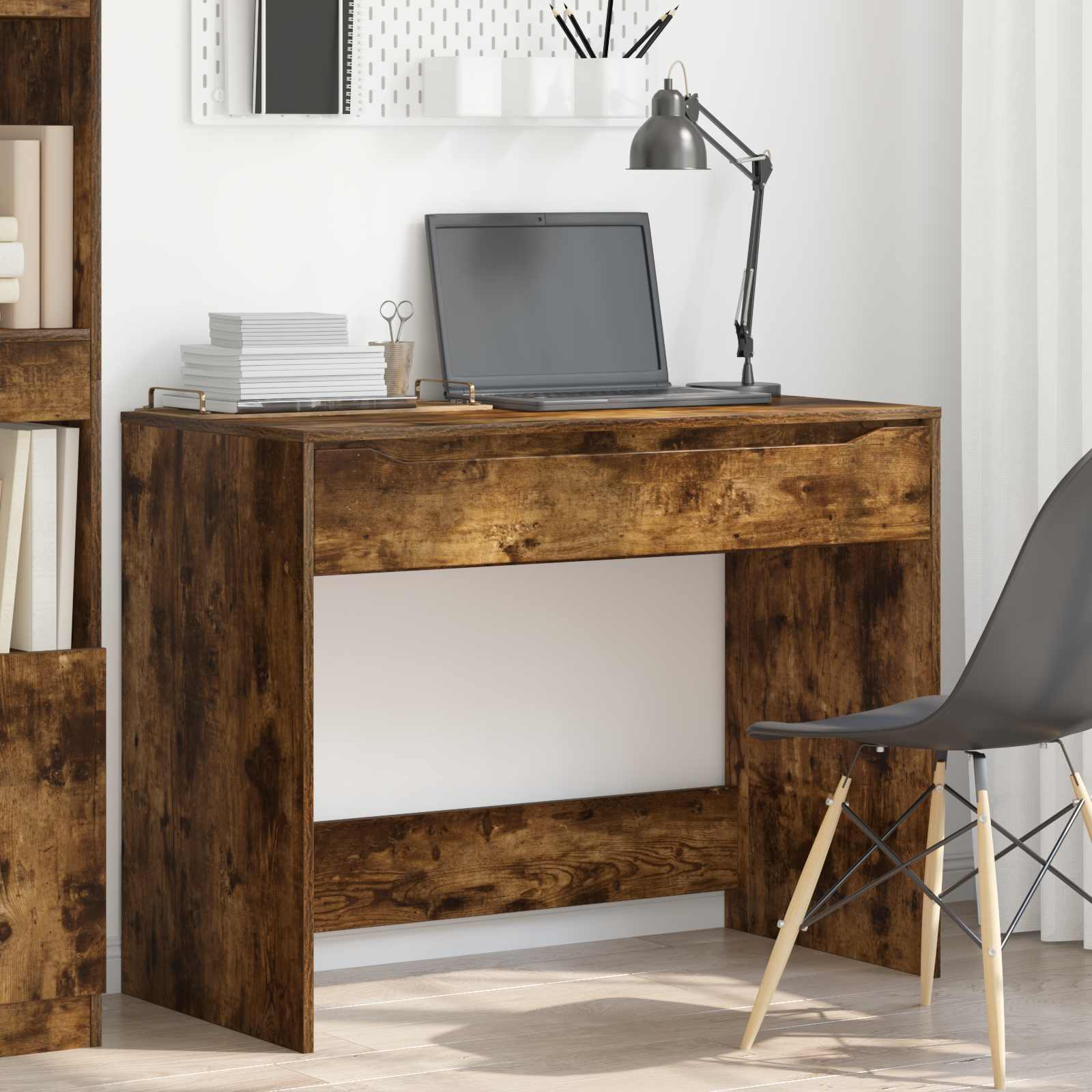 Schreibtisch mit Schublade Räuchereiche 100 x 50 x 78 cm