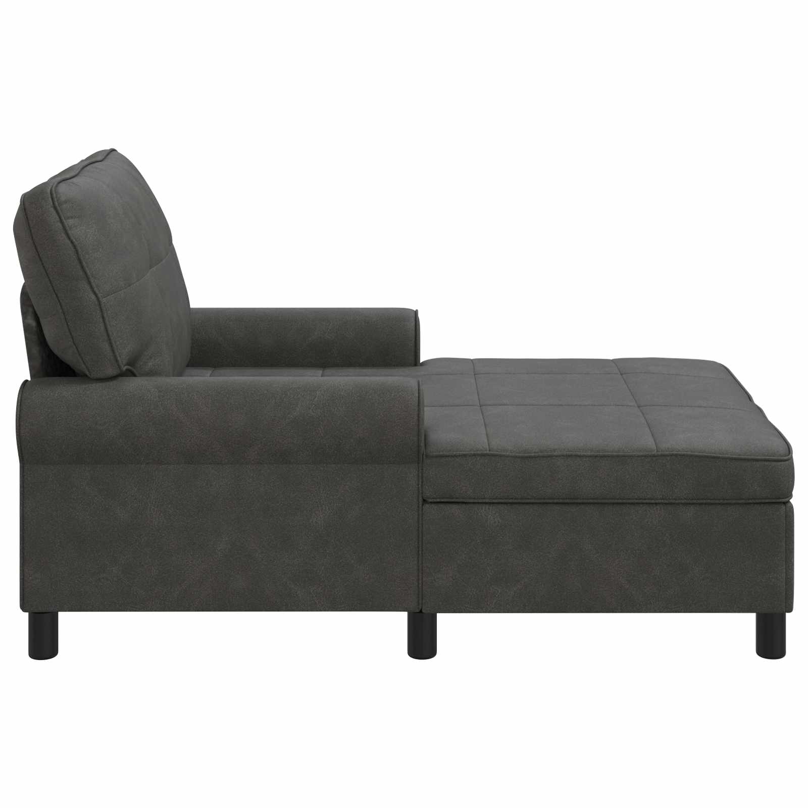 Lounge-Liege mit Kissen Schwarz 91 x 157 x 91 cm Kunstleder