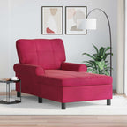 Lounge-Liege mit Kissen Weinrot 91 x 157 x 91 cm Samt