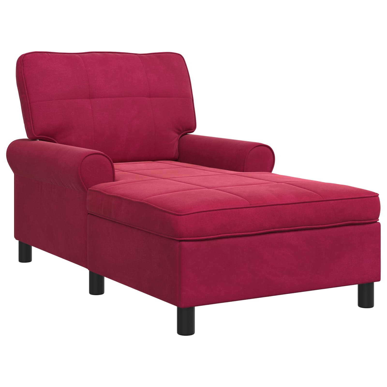 Lounge-Liege mit Kissen Weinrot 91 x 157 x 91 cm Samt