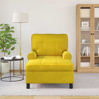 Lounge-Liege mit Kissen Gelb 91 x 157 x 91 cm Samt