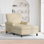 Lounge-Liege mit Kissen Creme 91 x 157 x 91 cm Stoff