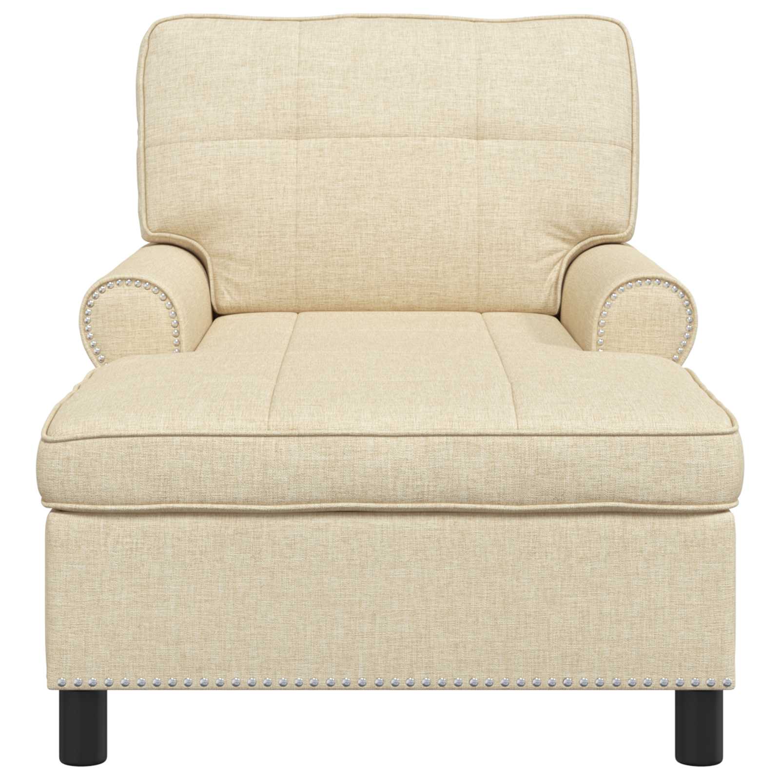 Lounge-Liege mit Kissen Creme 91 x 157 x 91 cm Stoff