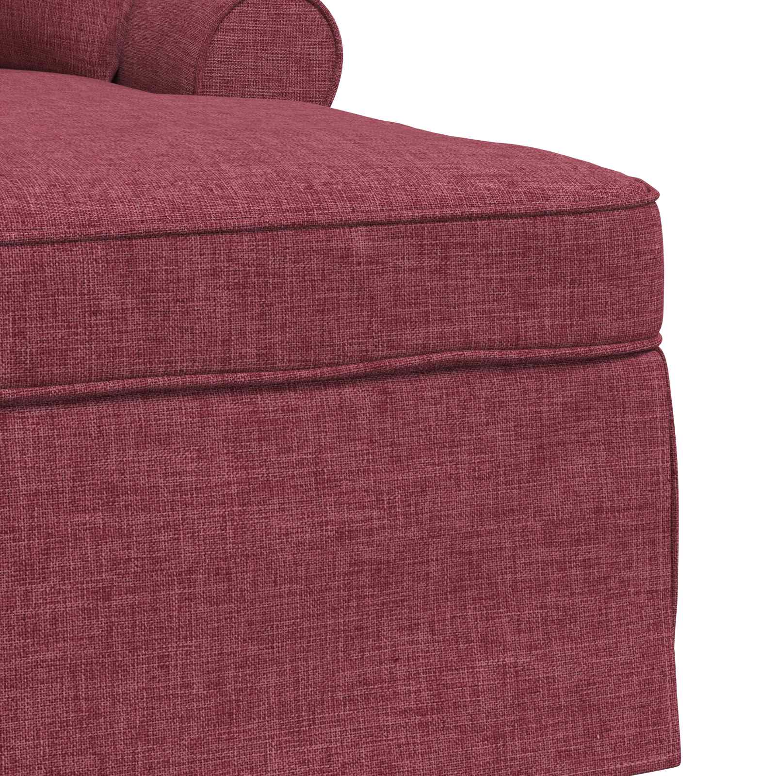 Chaise Lounge mit Rock mit Kissen 3 pcs Weinrot Stoff