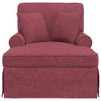 Chaise Lounge mit Rock mit Kissen 3 pcs Weinrot Stoff