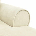 Chaise Lounge mit Rock mit Kissen 3 pcs Creme Cordstoff