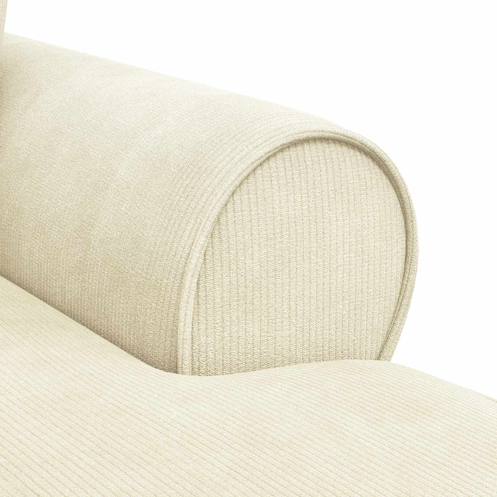 Chaise Lounge mit Rock mit Kissen 3 pcs Creme Cordstoff