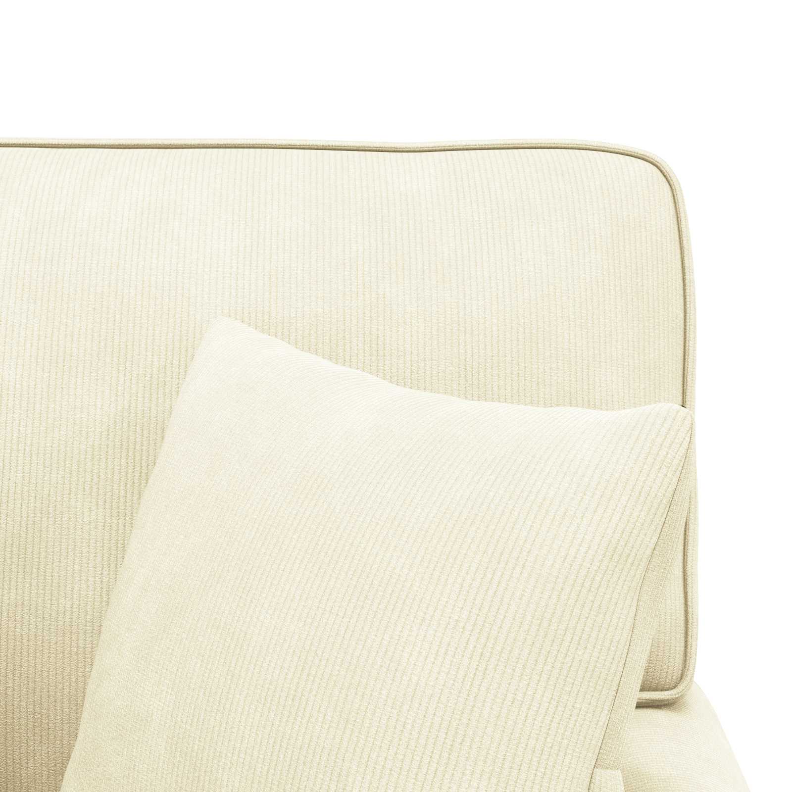 Chaise Lounge mit Rock mit Kissen 3 pcs Creme Cordstoff