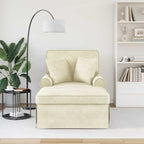 Chaise Lounge mit Rock mit Kissen 3 pcs Creme Cordstoff