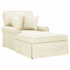 Chaise Lounge mit Rock mit Kissen 3 pcs Creme Cordstoff