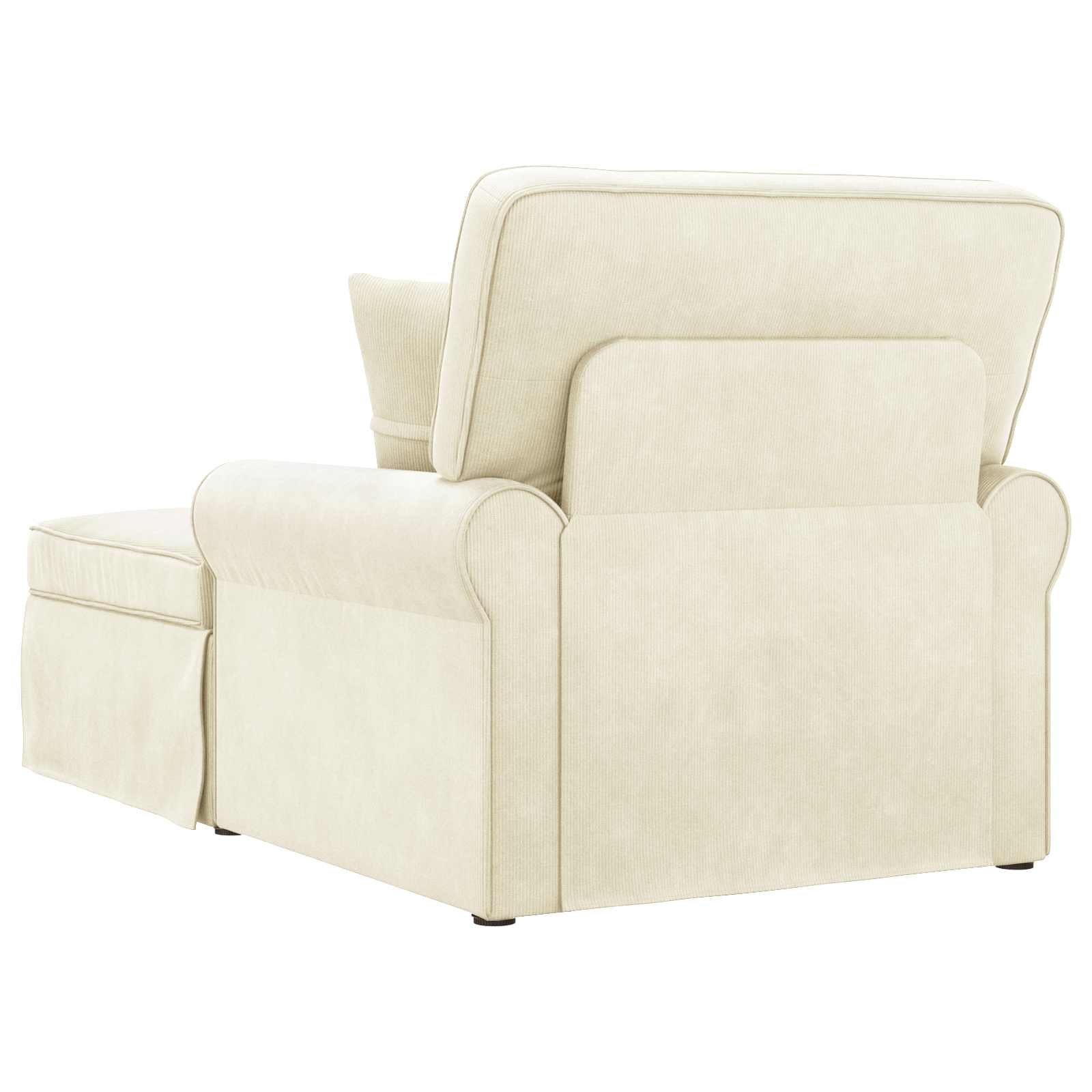 Chaise Lounge mit Rock mit Kissen 3 pcs Creme Cordstoff
