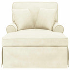 Chaise Lounge mit Rock mit Kissen 3 pcs Creme Cordstoff