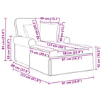 Chaise Lounge mit Rock mit Kissen 3 pcs Creme Cordstoff