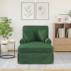 Chaise Lounge mit Rock mit Kissen 3 pcs Dschungelgrün Cordstoff