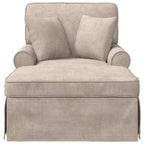 Chaise Lounge mit Rock mit Kissen Beige 157 x 91 x 91 cm ARES