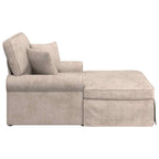 Chaise Lounge mit Rock mit Kissen Beige 157 x 91 x 91 cm ARES