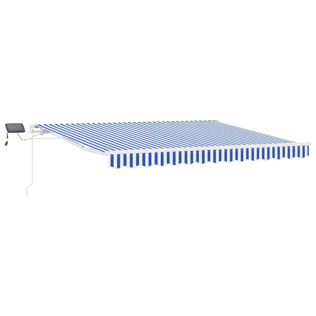 Einziehbare Markise Blau und Weiß 350 x 250 cm