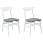 Esszimmerstühle 2 pcs Weiß 42 x 47.5 x 81 cm Massives Gummiholz