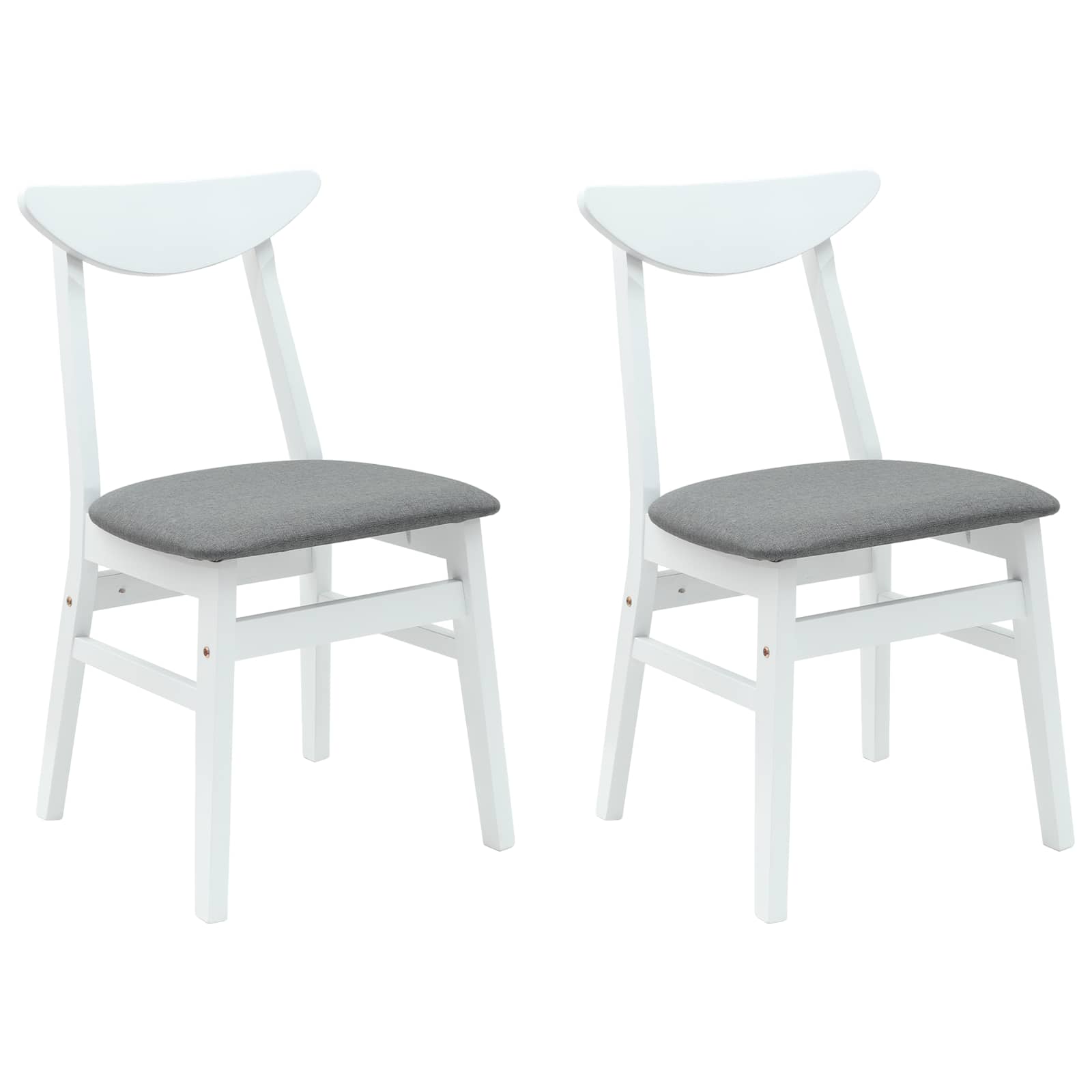 Esszimmerstühle 2 pcs Weiß 42 x 47.5 x 81 cm Massives Gummiholz