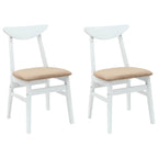 Esszimmerstühle 2 pcs Weiß 42 x 47.5 x 81 cm Massives Gummiholz