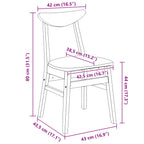 Esszimmerstühle 2 pcs Weiß 42 x 47.5 x 81 cm Massives Gummiholz