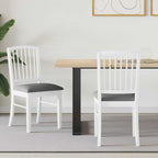 Esszimmerstühle 2 pcs Weiß 50 x 52,5 x 91 cm Massives Gummiholz