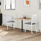 Esszimmerstühle 2 pcs Weiß 50 x 52,5 x 91 cm Massives Gummiholz