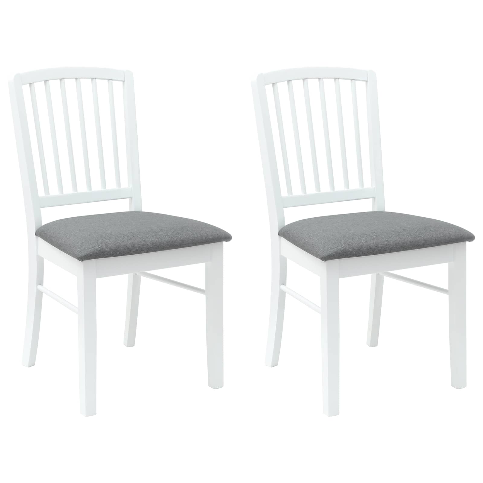 Esszimmerstühle 2 pcs Weiß 50 x 52,5 x 91 cm Massives Gummiholz