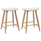 Esszimmerstühle 2 pcs Natur 46 x 37 x 63 cm Massives Gummiholz