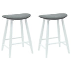 Esszimmerstühle 2 pcs Weiß 46 x 37 x 63 cm Massives Gummiholz