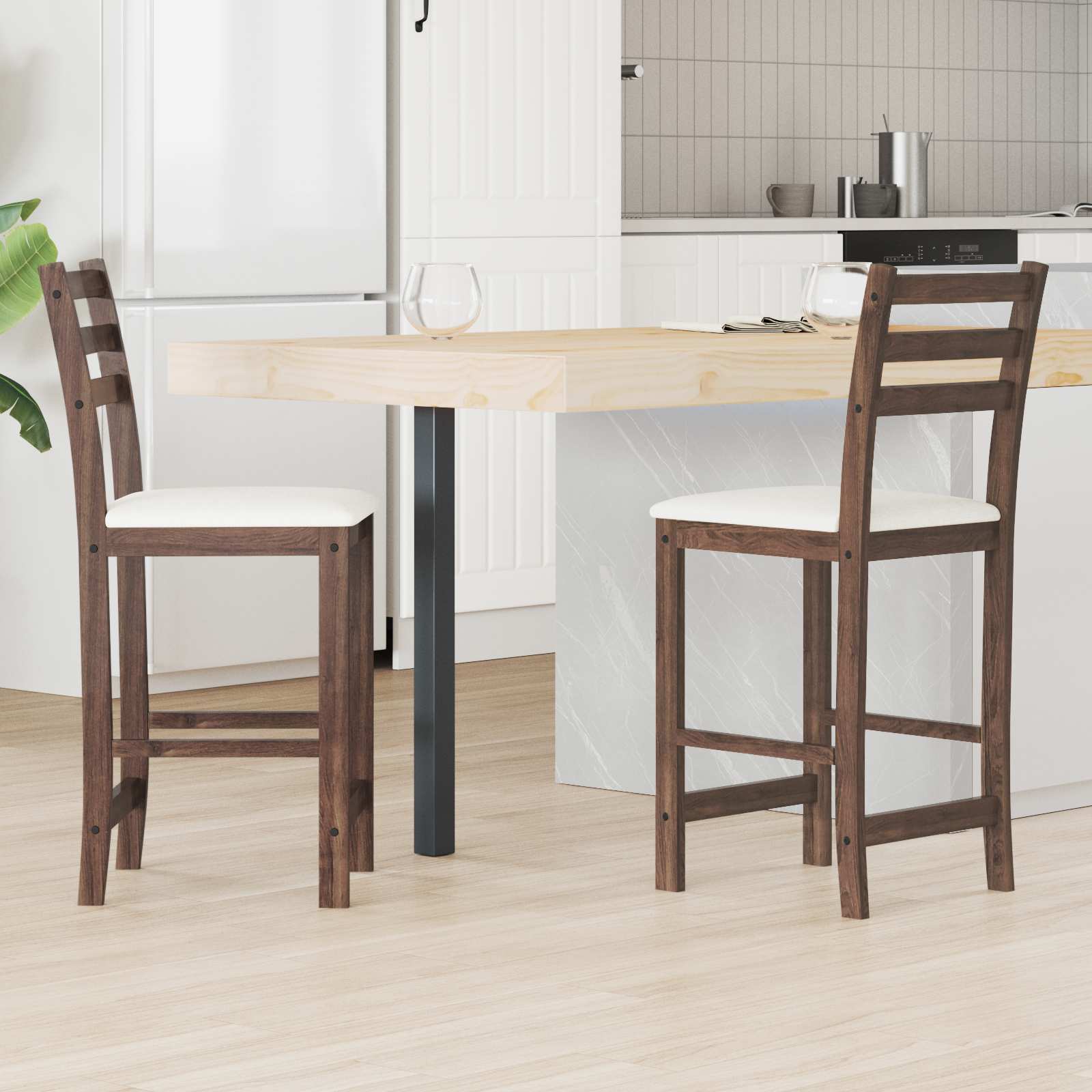 Esszimmerstühle 2 pcs Hellbraun 40 x 47,5 x 99,5 cm