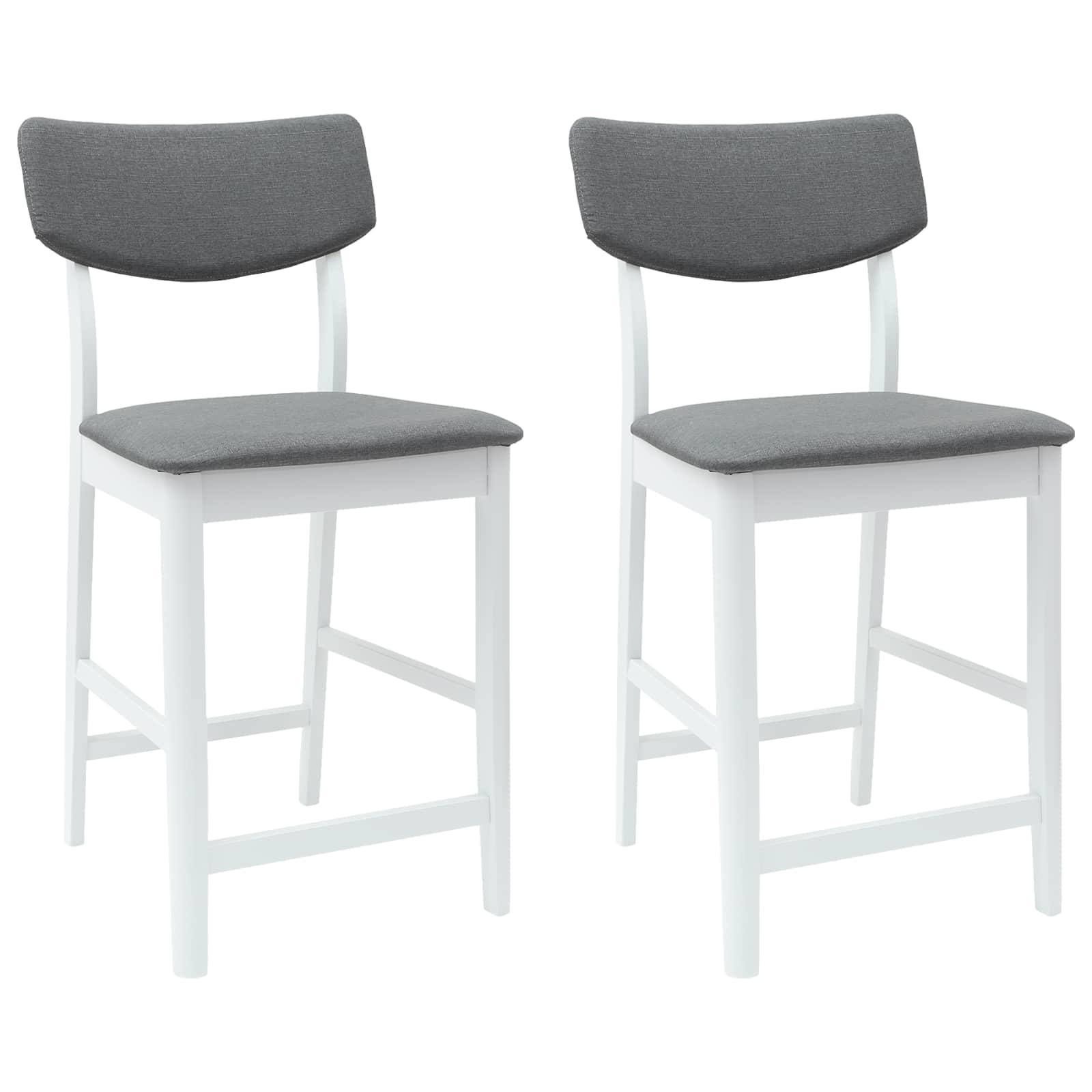 Esszimmerstühle 2 pcs Weiß 48 x 49 x 95 cm Massives Gummiholz