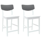 Esszimmerstühle 2 pcs Weiß 48 x 49 x 95 cm Massives Gummiholz