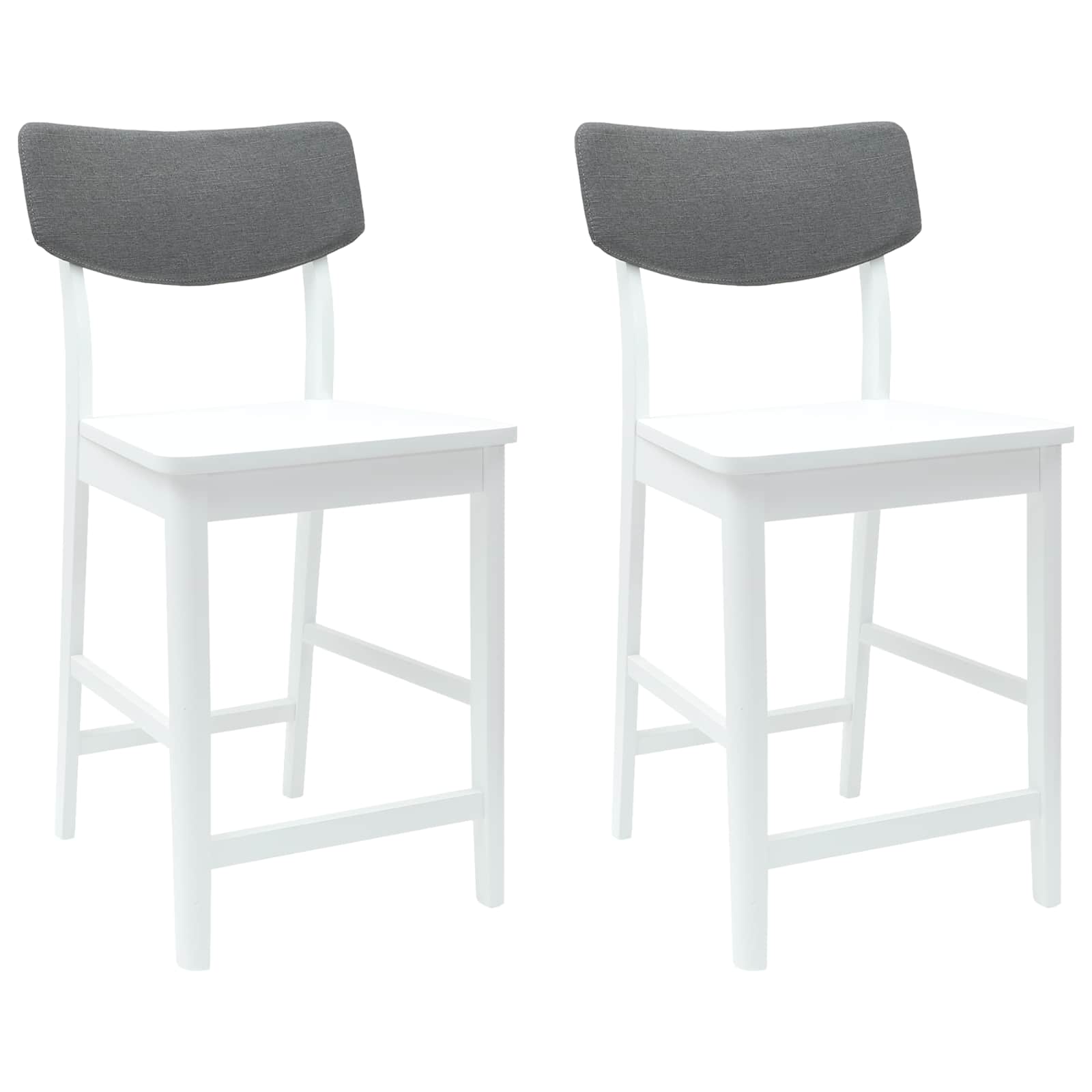 Esszimmerstühle 2 pcs Weiß 48 x 49 x 95 cm Massives Gummiholz