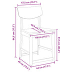 Esszimmerstühle 2 pcs Weiß 48 x 49 x 95 cm Massives Gummiholz