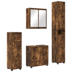 Badezimmermöbel-Set 4 pcs Geräucherte Eiche Holzwerkstoff