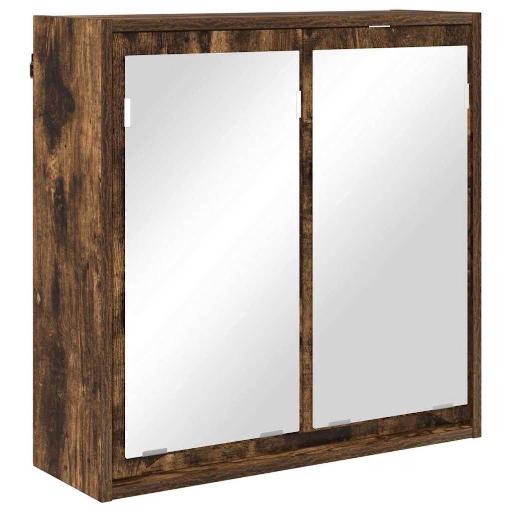Badezimmermöbel-Set 4 pcs Geräucherte Eiche Holzwerkstoff