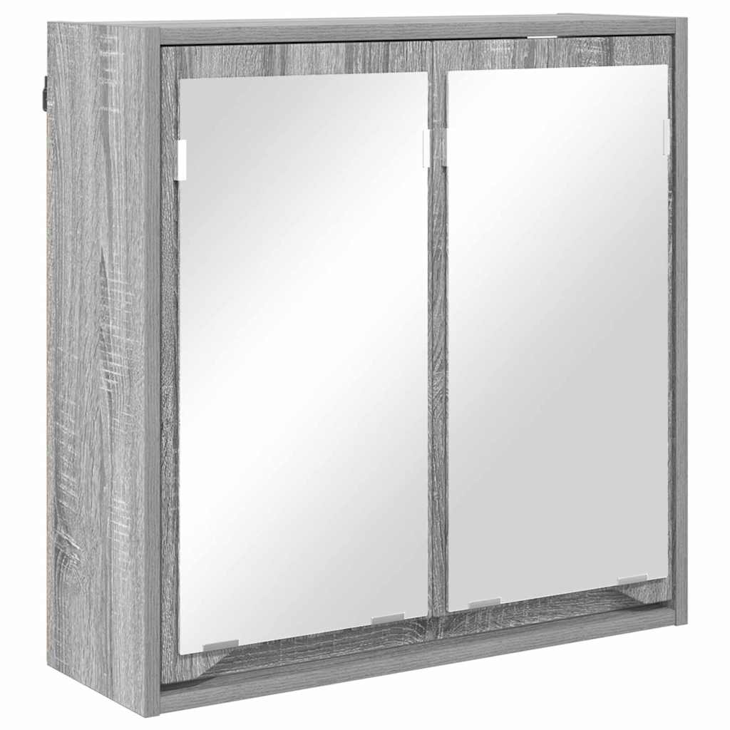 Badezimmermöbel-Set mit Regal 4 pcs Graues Sonoma Holzwerkstoff