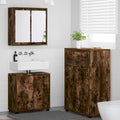 Badezimmermöbel-Set 3 pcs Geräucherte Eiche Holzwerkstoff