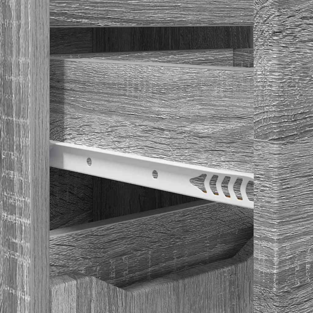 Badezimmermöbel-Set mit Regal 3 pcs Graues Sonoma Holzwerkstoff