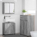Badezimmermöbel-Set mit Regal 3 pcs Graues Sonoma Holzwerkstoff