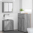 Badezimmermöbel-Set mit Regal 3 pcs Graues Sonoma Holzwerkstoff