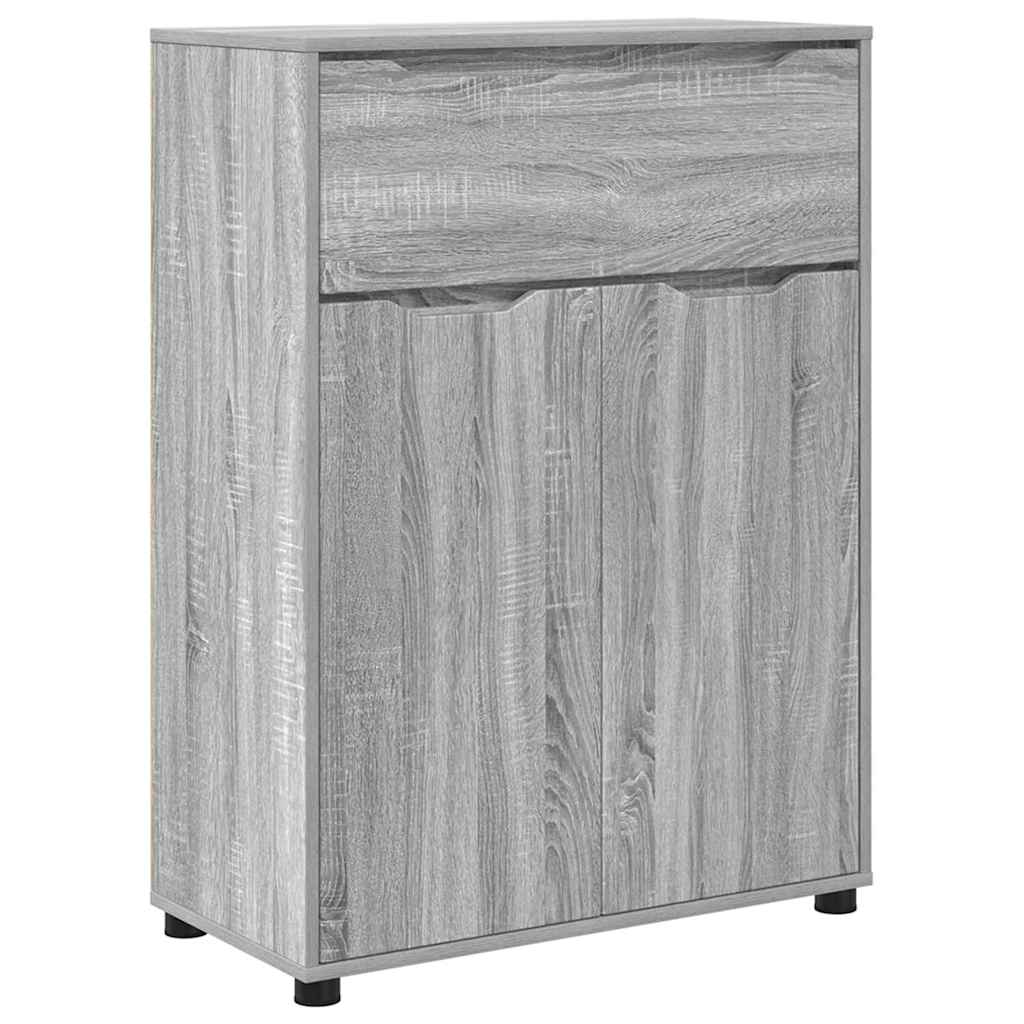 Badezimmermöbel-Set mit Regal 3 pcs Graues Sonoma Holzwerkstoff
