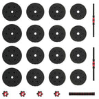 2-in-1 Hantelset 30kg Schwarz und Rot Zement und Eisensand